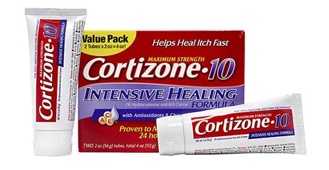 Cortizone 10 Maximum Strength Intensive Healing Hydrocortisone Anti Itch Cream 2 Oz Box Of 2