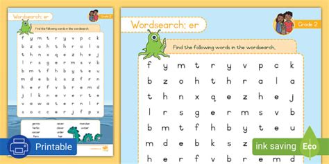 Grade 2 Phonics Er Wordsearch Teacher Made Twinkl