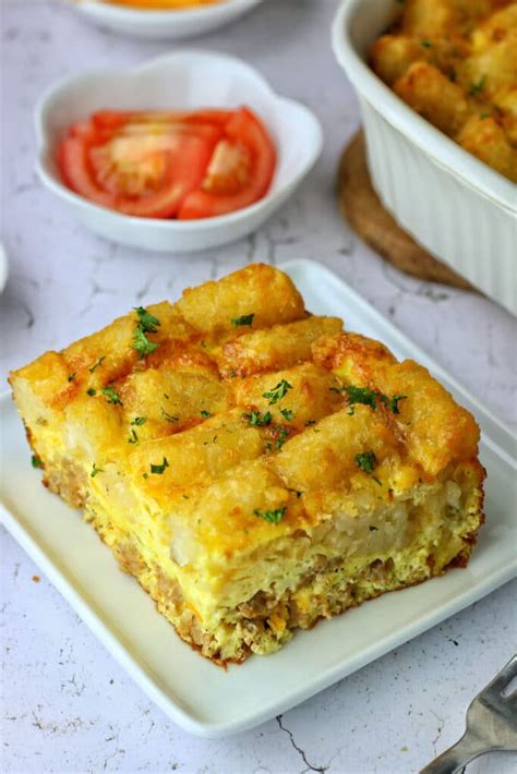 Easy Tater Tot Breakfast Casserole Recipe With Sausage