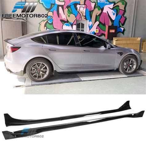 2017 2022 Tesla Model 3 Aero Style Side Skirt Brand New Gloss Black Etsy