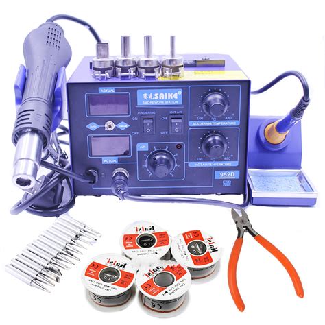 Saike 952D 2 In 1 Digital Display 750W Hot Air Gun Soldering Station