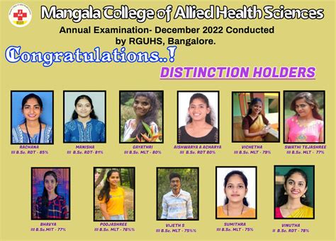 Distinction Holder December 2022 Mangala College Of Para Medical