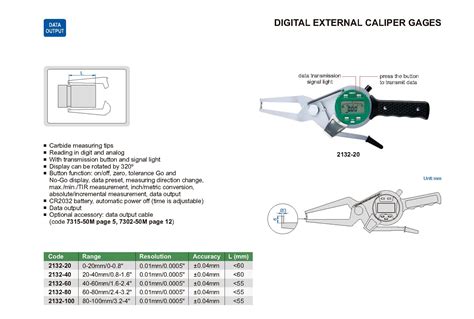 Digital External Caliper Gage Insize Co Ltd