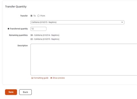 Transferring Inventory Help Center Facilities Management Express