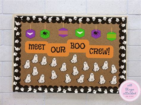 Halloween Bulletin Board Meet Our Boo Crew Student Ghost Activity