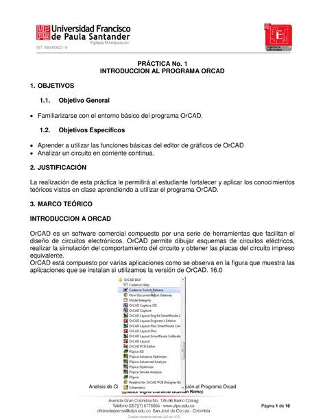 01 Lab01 Manejo Del Programa Orcad Analisis De Circuitos En CD