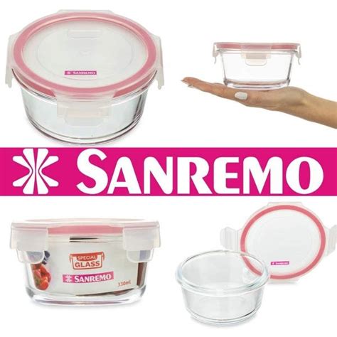 Kit 3 Potes Herméticos Redondos De Vidro Sanremo 330ml Marmita