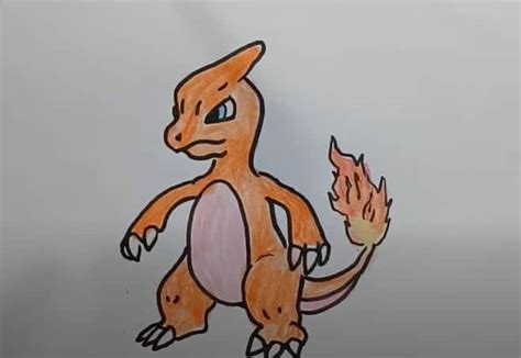 How To Draw Charmeleon From Pokemon Pokemon Drawing Entertainment