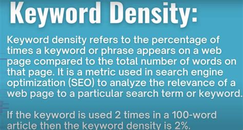 What Is A Good Keyword Density Onpage Seo Optimization