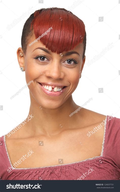 Close Portrait Happy Smiling African American Stock Photo 124037731