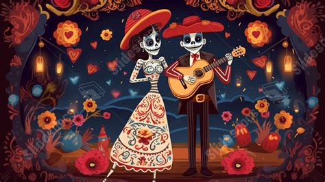 Fondo Ilustración Con Huesos Para El Día De Los Muertos Mexicano para