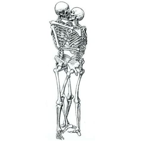 A Drawing Of Two Skeletons Hugging Each Other