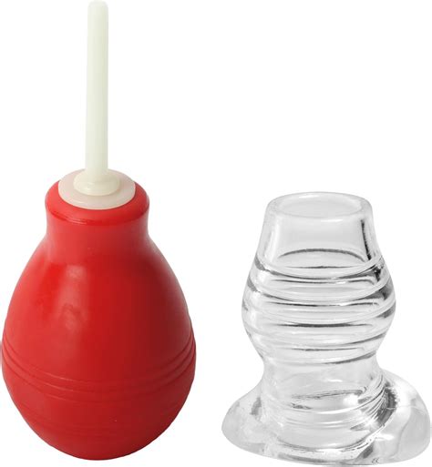 Plug anal avec poire de lavement rouge Amazon fr Hygiène et Santé