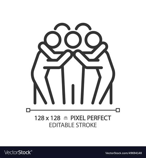 Team huddle linear icon Royalty Free Vector Image