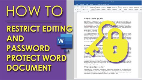 How To Restrict Editing And Password Protect Word Document Microsoft Word Youtube