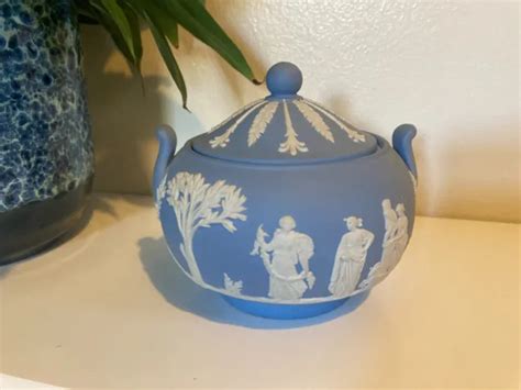 WEDGWOOD JASPERWARE 2535 Pale Blue Sugar Bowl With Lid 4 0 9 99