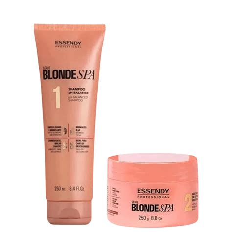 Kit Shampoo e Máscara Condicionante Cabelos Loiros e Mechas Blonde Spa Essendy