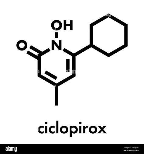 Ciclopirox Antifungal Drug Molecule Skeletal Formula Imagen Vector De