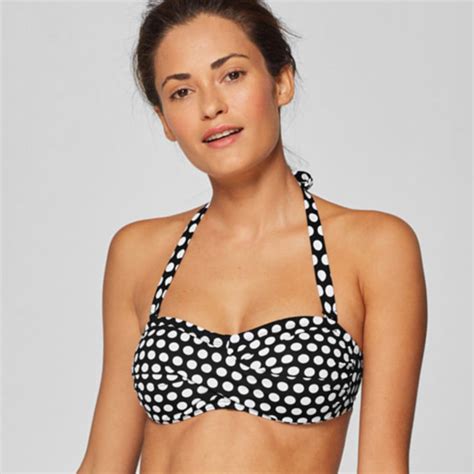 Crosby Beach Bandeau Bikini Sort Prikket Bandeau Sass Dk