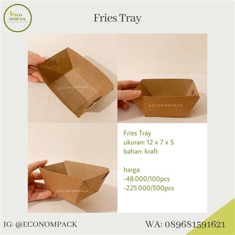 Jual PAPER TRAY 50pcs French Fries Tray Tray Kentang Burger Dos