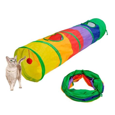 Túnel Para Gato Dobrável Brinquedo Interativo Gatos Labirinto Pet