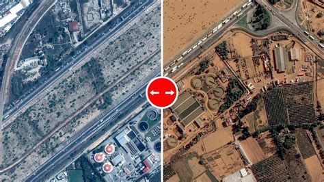 Antes y después de la DANA las imágenes de satélite muestran los