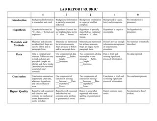 Lab Report Rubric Google Docs Pdf