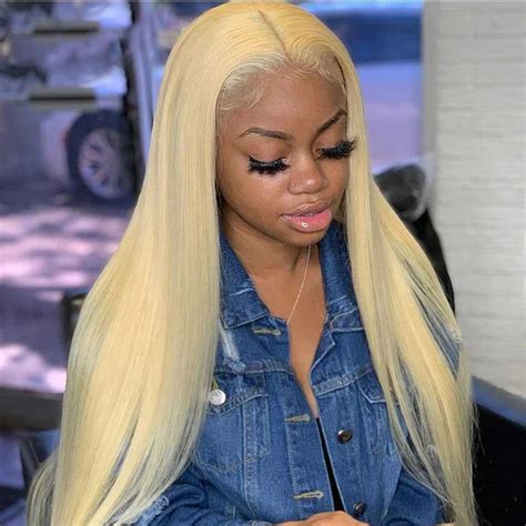 HD Transparent Lace Blonde X Lace Front Human Hair Frontal Straight Wigs Straight