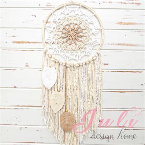 Atrapasueños Frida Beige Tejido en Crochet Juli Design Home