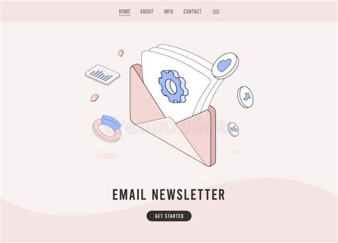 Email Newsletter Subscription Service Concept E Mail Envelope With An