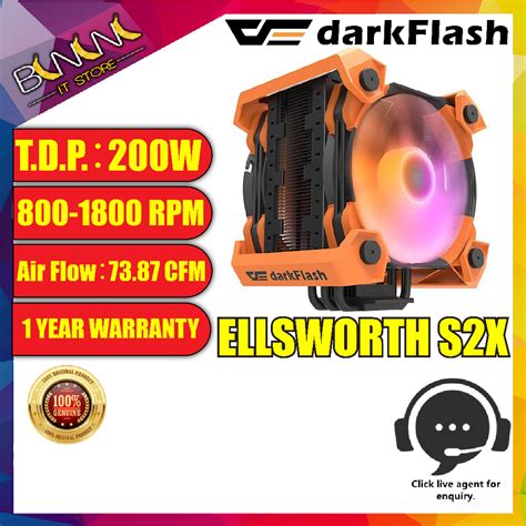 Aigo DarkFlash Ellsworth S2X A RGB Cpu Air Cooler 200w TDP Shopee