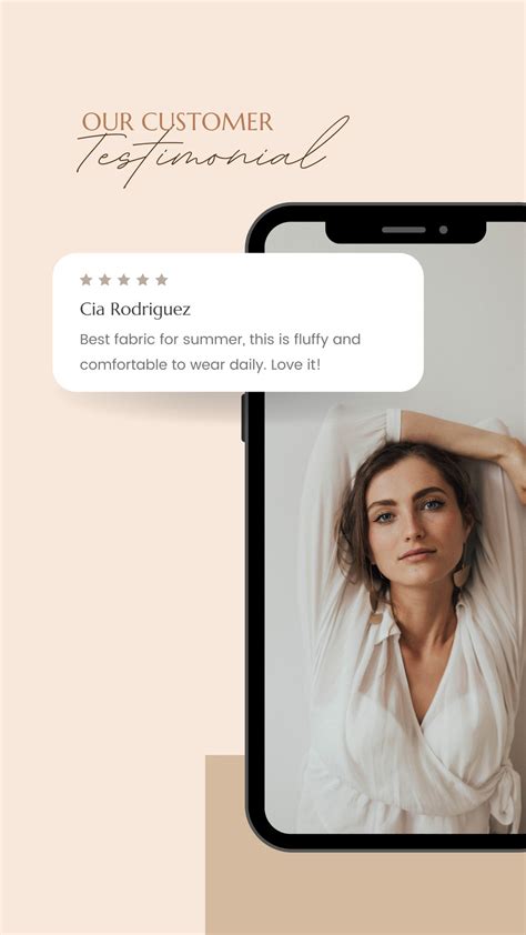 Cream Customer Testimonial Instagram Story Templates By Canva