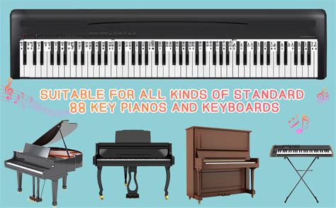 Klavier Noten Aufkleber Keyboard Sticker ANDIMEI 88 Tasten Abnehmbare