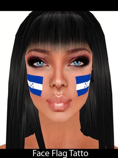 Second Life Marketplace - Unisex Face Flag Tattoo - [Honduras Flag ...