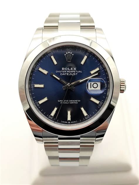 Rolex Datejust 41 Blue Dial Smooth Bezel Stainless Steel 126300