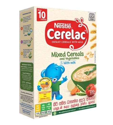 Nestl Cerelac Infant Cereal With Milk Mixed Cereals Vegetables With