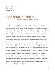 Geological Tongue Docx Jessica Werner Bruce Wingerd August 31 Y