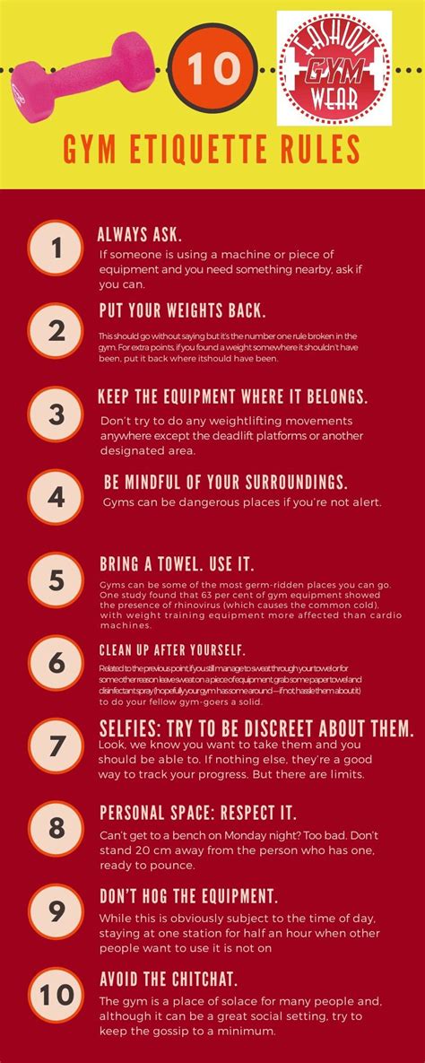 Top 10 Gym Etiquette Rules Gym Etiquette Gym Rules Gym