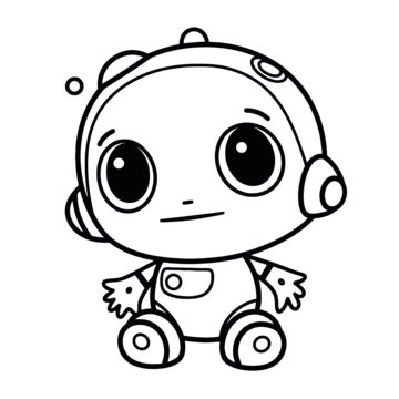 Dessin De Coloriages Robots Mignons Vecteur Png Dessin Daile Dessin