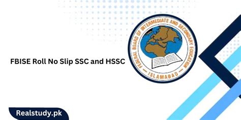 Fbise Roll No Slip Ssc And Hssc