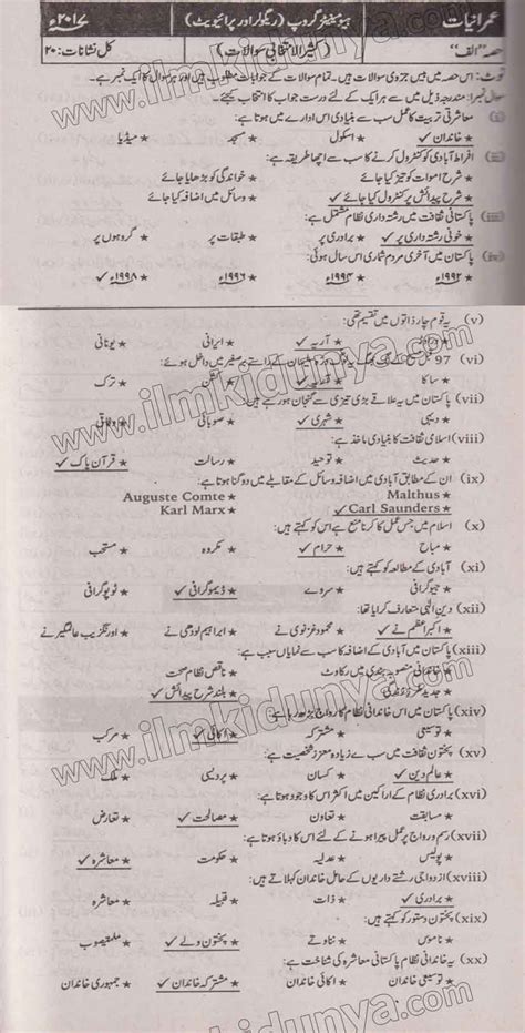 Past Paper Karachi Board 2017 Inter Part 2 Civics Objective Urdu Medium