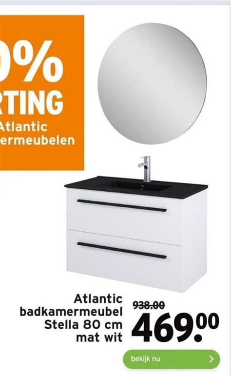 Atlantic Badkamermeubel Stella 80 Cm Mat Wit Aanbieding Bij GAMMA