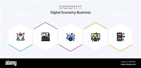 Digital Economy Business 25 Filledline Icon Pack Including Smartphone