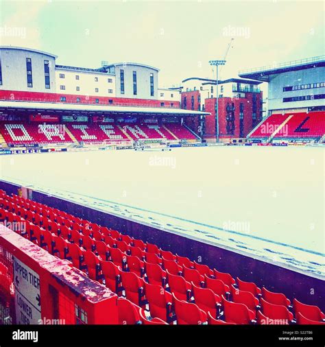 Leyton orient football stadium in the snow Stock Photo - Alamy