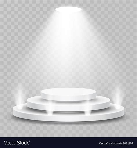 Round Stage Podium With Light Stage Backdrop Vector Image