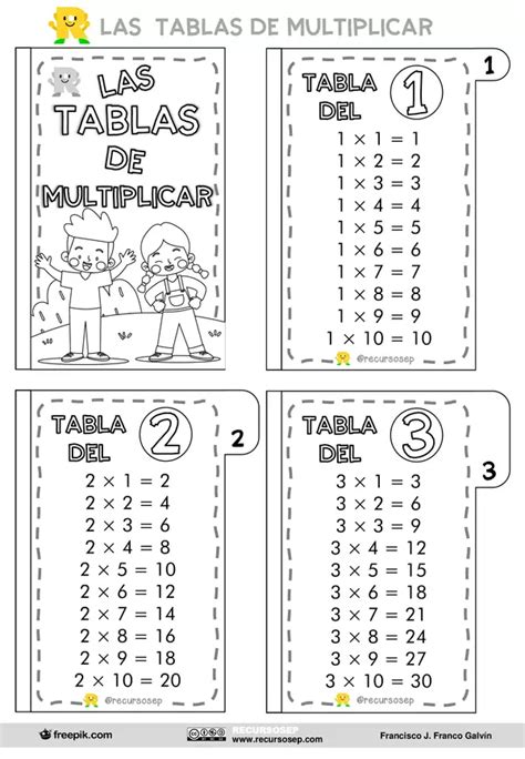 Libro De Las Tablas De Multiplicar Profe Social