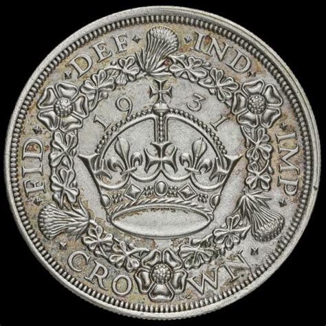 1931 George V Silver Wreath Crown Scarce A UNC