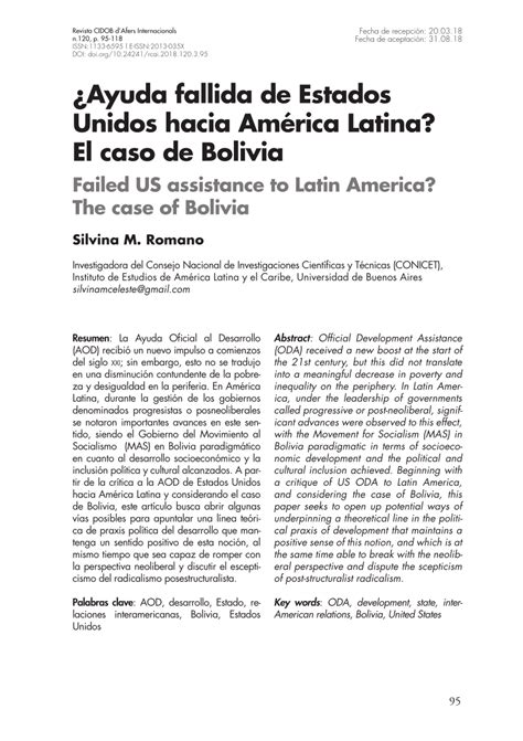 Pdf Ayuda Fallida De Estados Unidos Hacia Am Rica Latina El Caso De