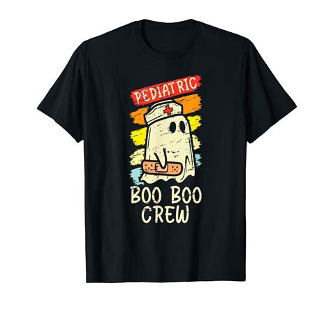 Vintage Ghost Halloween Pediatric Nurse Peds Boo Boo Crew T Shirt