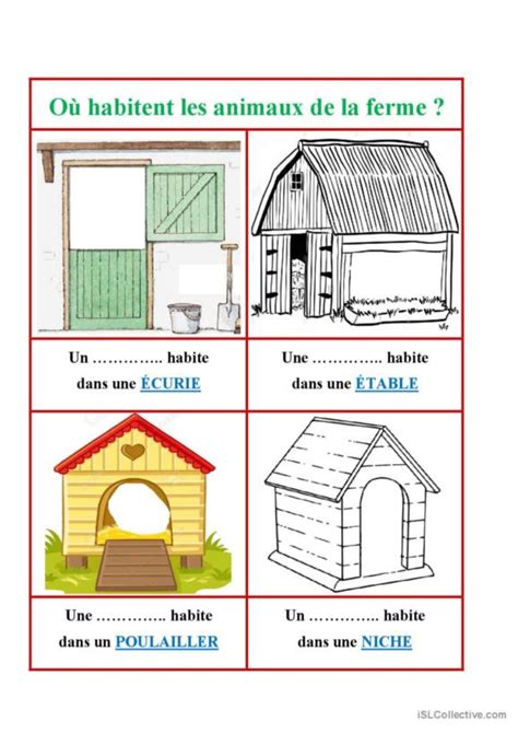 Habitats Fran Ais Fle Fiches Pedagogiques Pdf Doc